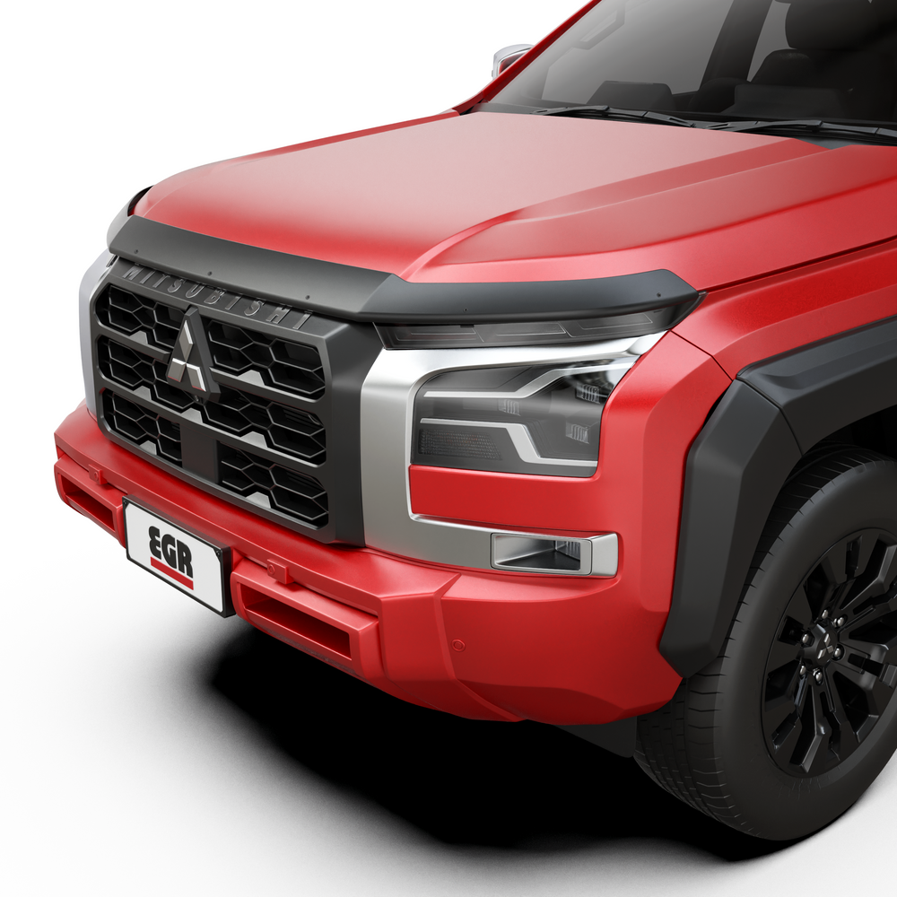 EGR Slimline Weathershields — Bonnet Protector - Matte Black - Mitsubishi Triton MV 2024- & Navara D27 2026- (4pc, Dark Smoke)