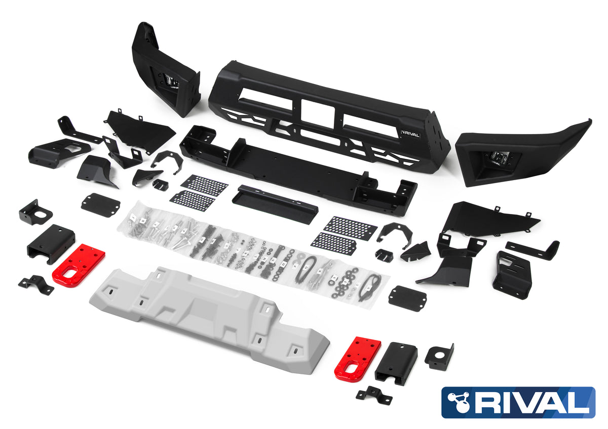 RIVAL 2D.1814.1 Aluminium Front Bar with RIVAL LED Fog Lights (Set of 2) - Ford Ranger Next Gen / Everest Next Gen